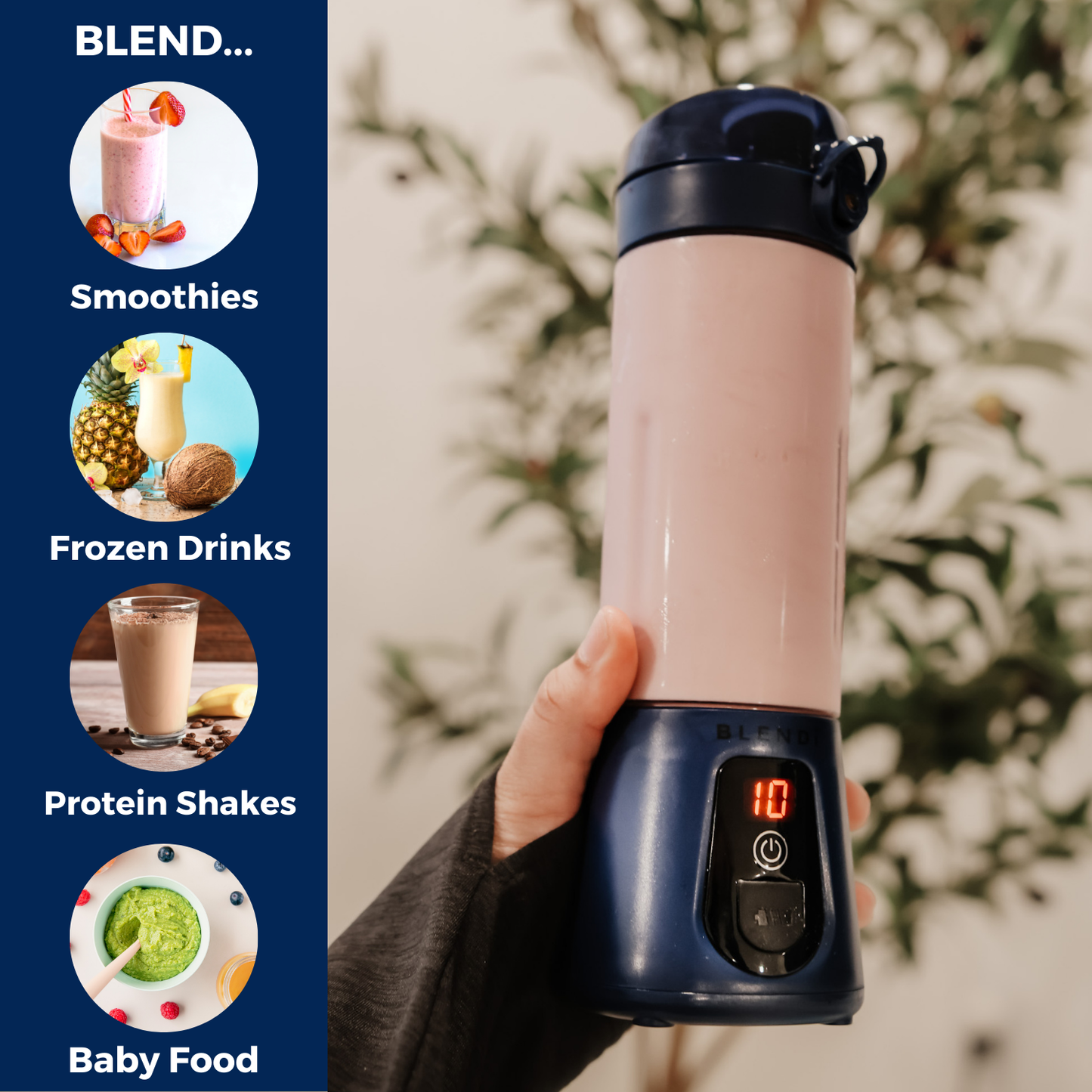 Batidora portátil Pro+ para picar hielo (500 ml)
