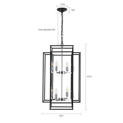 18' Modern 8-Light Black & Chrome Geometric Pendant Chandelier by HouseOfZazla on Tampa Home & Garden Store
