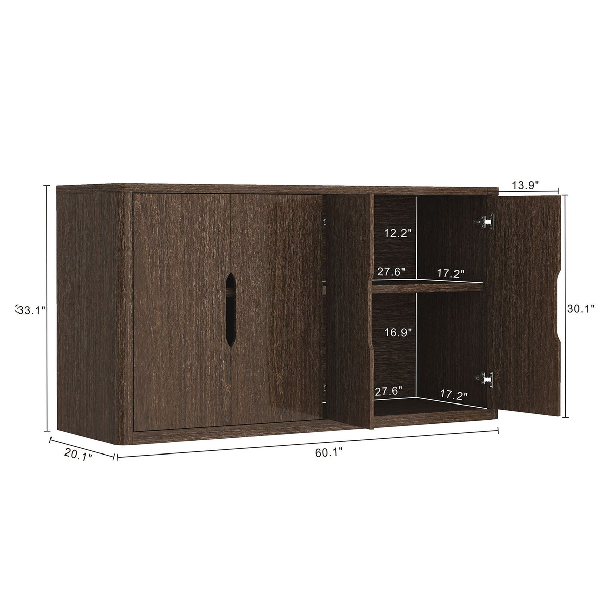 Rivington sideboard with soft-close doors and adjustable shelves walnut by HouseOfZazla on Tampa Home & Garden Store