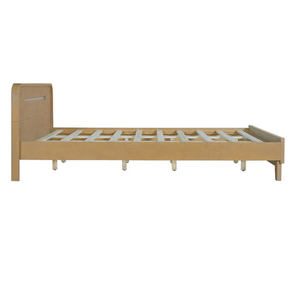 Pine Solid Wood Queen Bed and Rustic Yellow