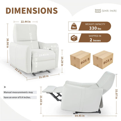 Wall Hugger Power Recliner Chair with USB Port