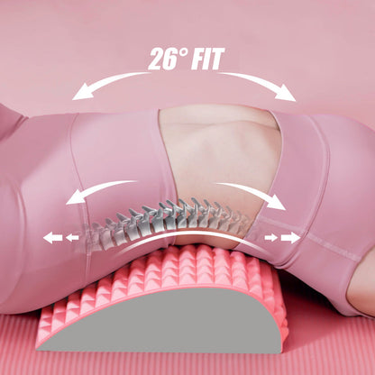 Back Stretcher Pillow Perfecsy with neck lumbar massager, pink foam spine rollers, 26° fit on Tampa Home & Garden Store