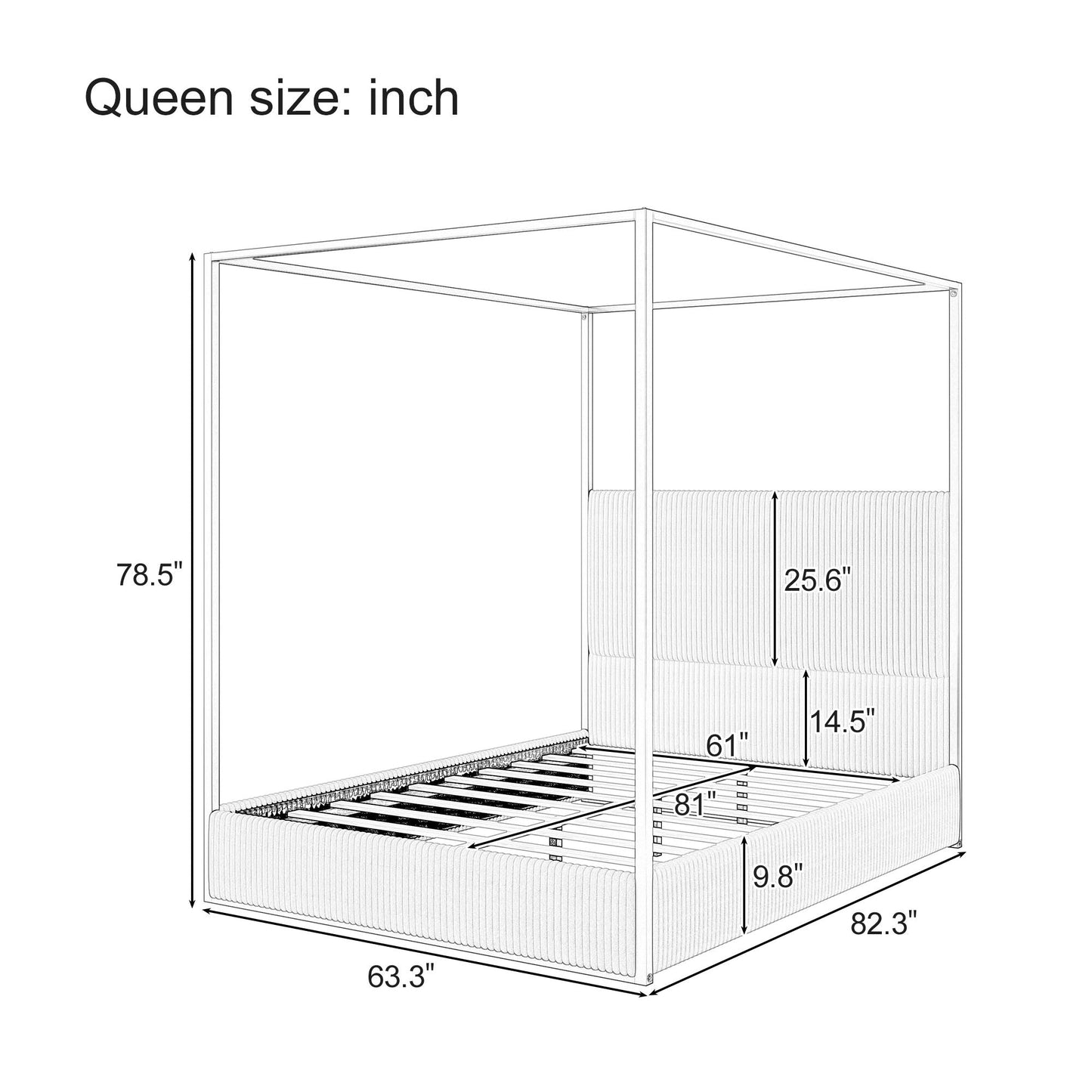 Modern Metal Canopy Bed And Four Poster Frame