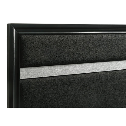 Annie Upholstered Panel Bed and Glitter Stripe