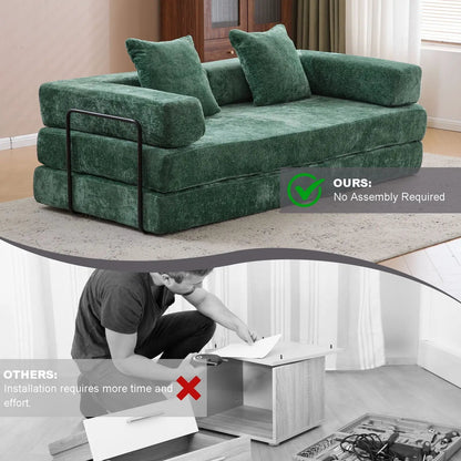 Convertible Floor Sofa Bed with Armrest