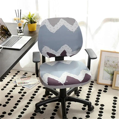 Office computer chair cover in blue and purple zigzag pattern by FLIPSTYLEZLLC on Tampa Home & Garden Store