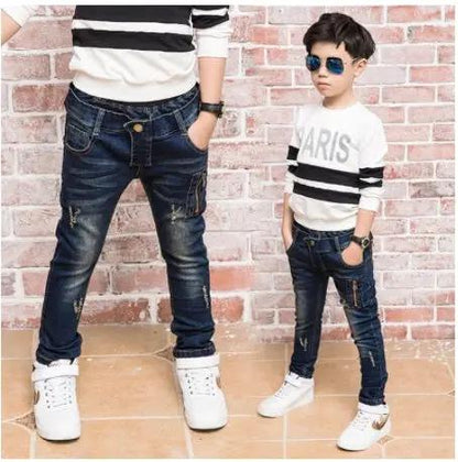 Boys' Korean Style Jeans loose blue denim, FLIPSTYLEZLLC, 2 pairs on Tampa Home & Garden Store