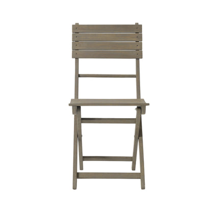 Outdoor Foldable Wood Dining Chair Set of Two