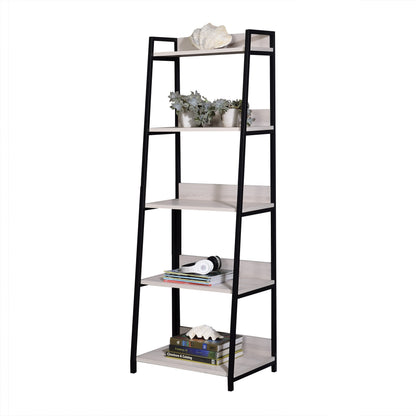 Wendral 24W Bookshelf natural & black finish with shelves and black metal frame HouseOfZazla on Tampa Home & Garden Store