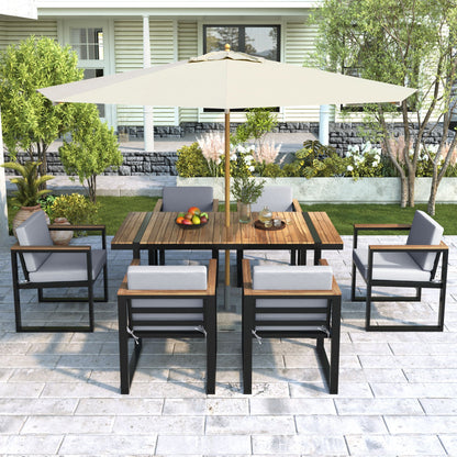 Seven Piece Outdoor Dining Table and Chair Set