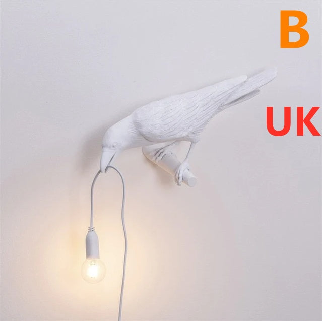Creative Auspicious Bird Resin Wall Lamp, white bird wall light with hanging bulb, Sell My Stuff on Tampa Home & Garden Store