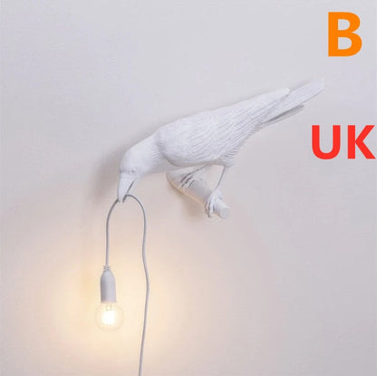 Creative Auspicious Bird Resin Wall Lamp, white bird wall light with hanging bulb, Sell My Stuff on Tampa Home & Garden Store