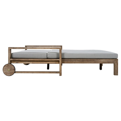 Farmhouse Wooden Outdoor Sunbed and Bench