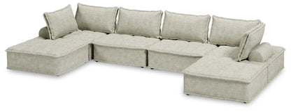 Bales Sectional by Unique Piece Furniture in beige textured fabric, stationary modular sofa on Tampa Home & Garden Store