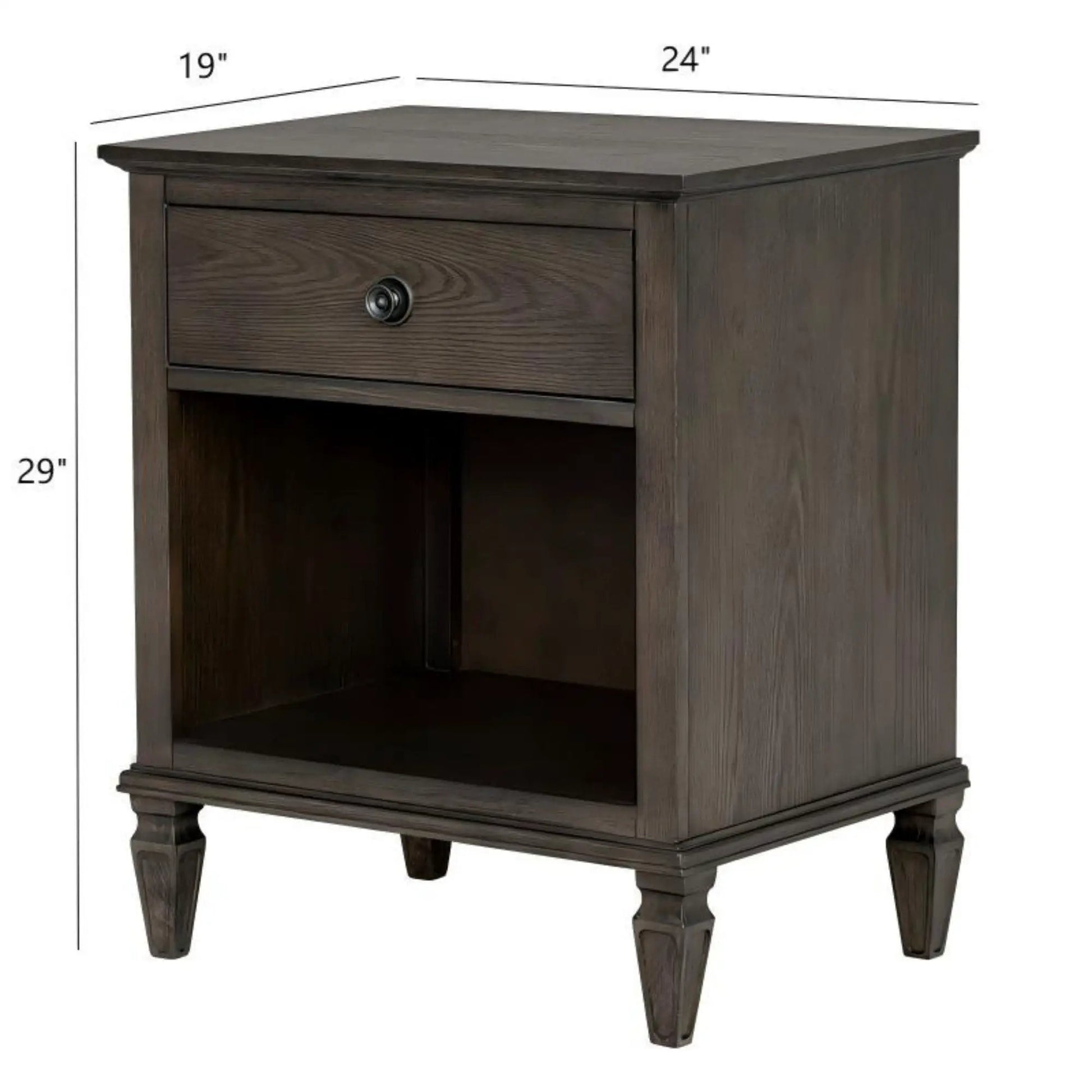 Victoria nightstand with open storage in dark espresso wood by Unique Piece Furniture on Tampa Home & Garden Store