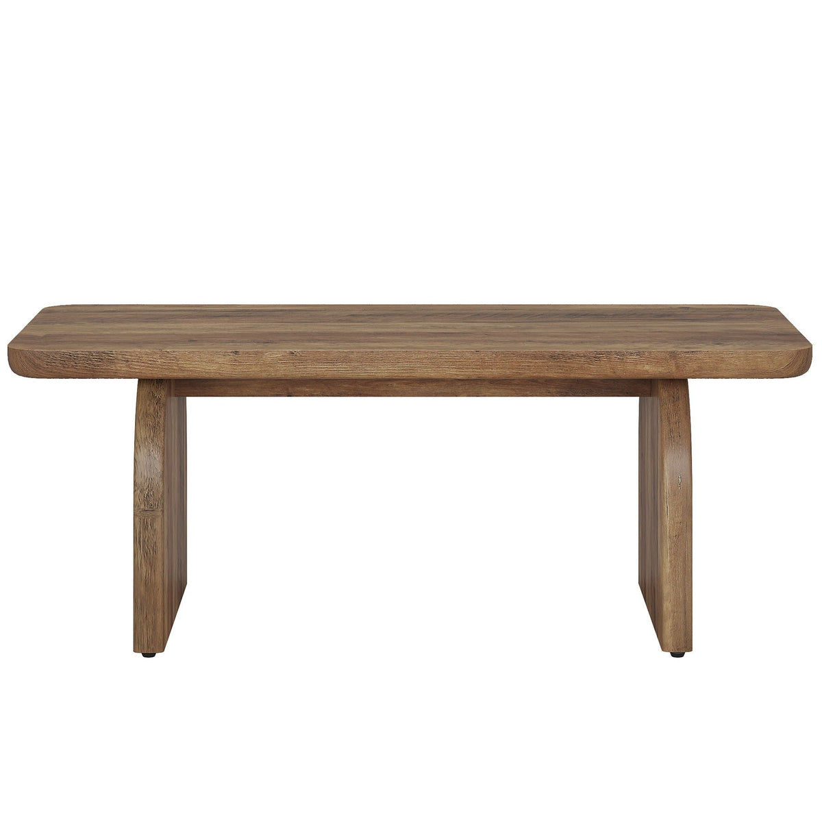 Rectangular brown coffee table with H-base and rounded corners, HouseOfZazla on Tampa Home & Garden Store
