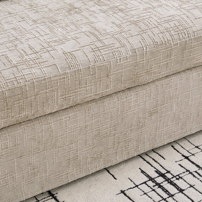 Wheat-toned sofa fabric close-up with geometric grid pattern by HouseOfZazla Sofas on Tampa Home & Garden Store