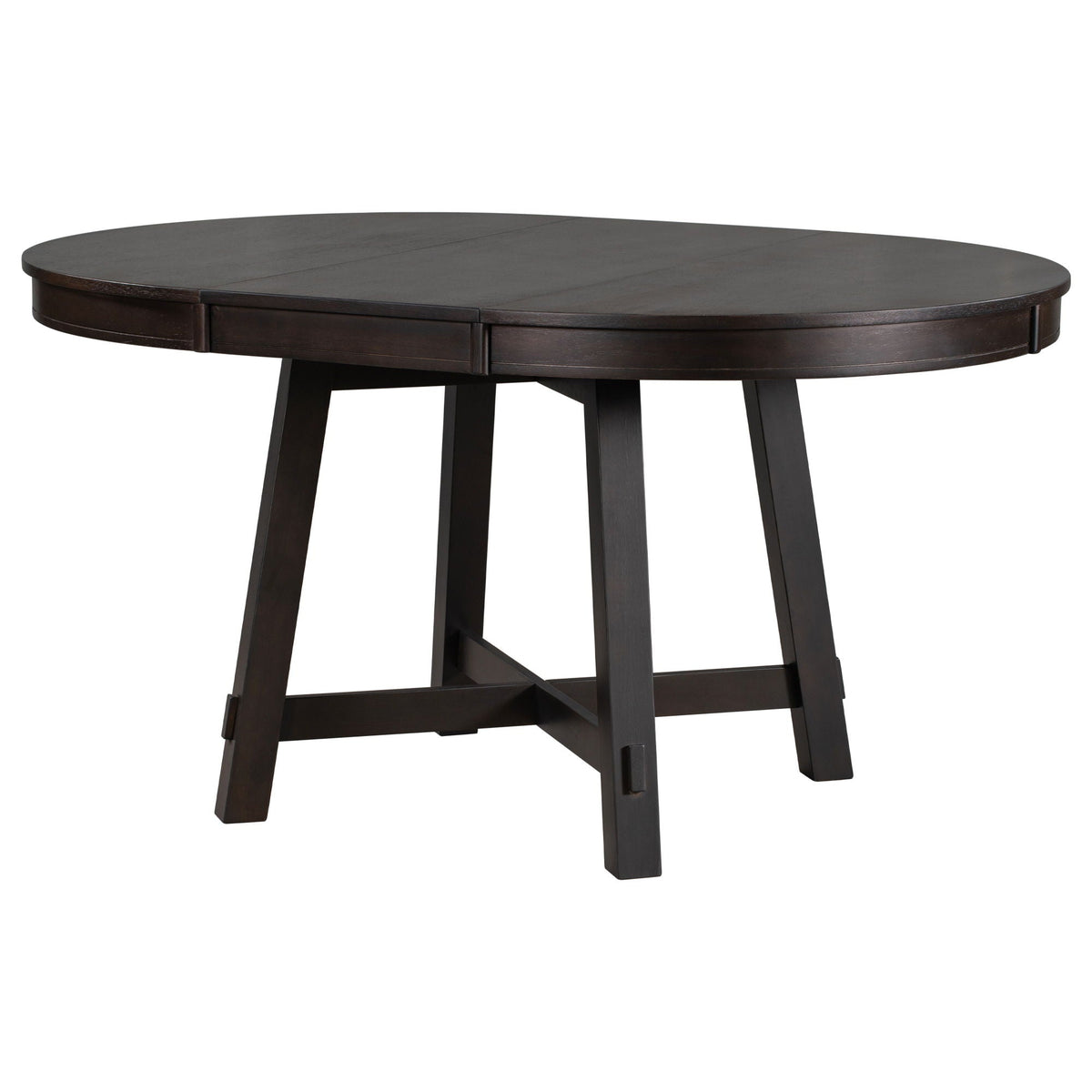 Gia Round Extendable Dining Table with 16 inch leaf in dark brown wood by HouseOfZazla on Tampa Home & Garden Store