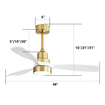Indoor Ceiling Fan with Dimmable LED Light Remote