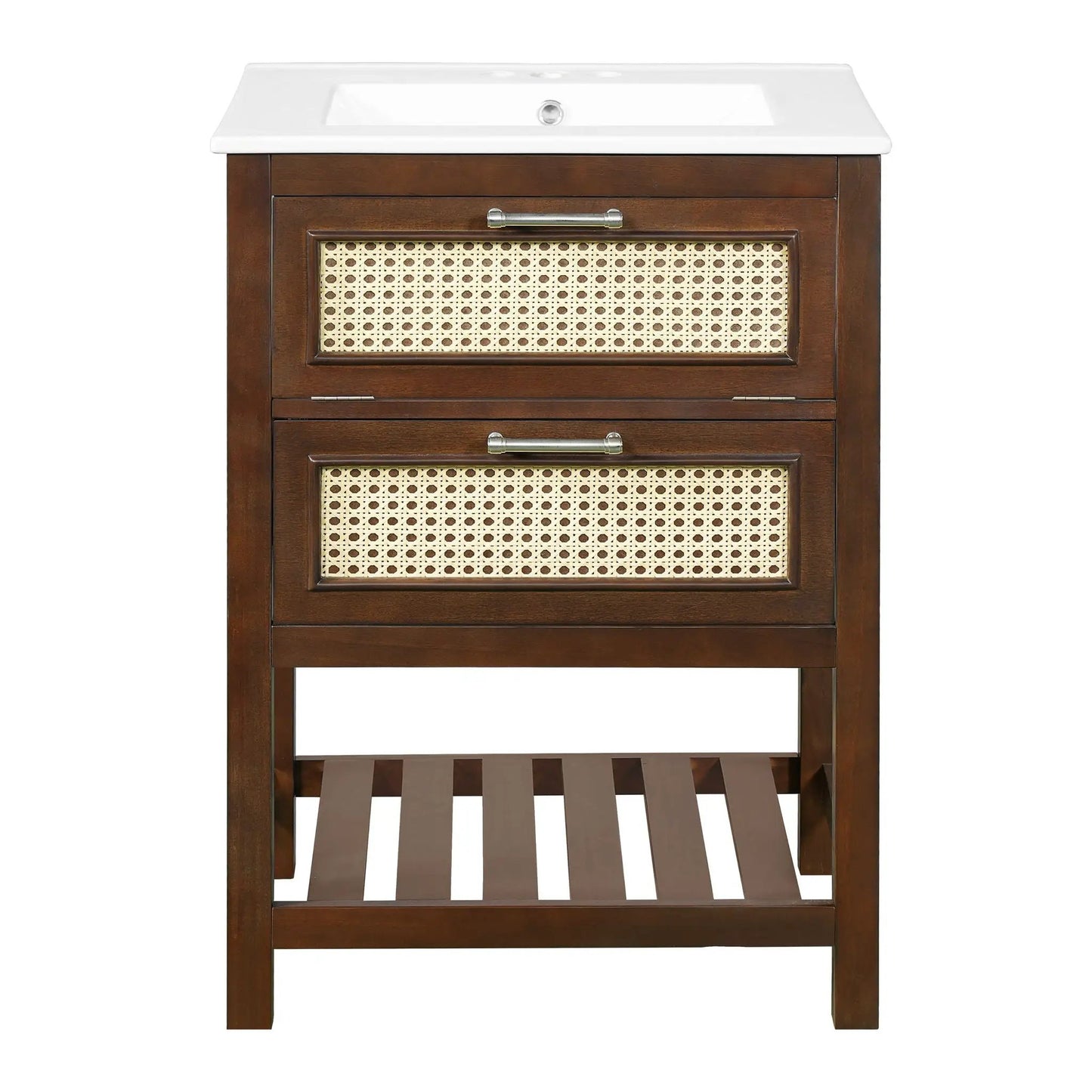 Modern Vanity With Integrated Sink and Cabinet