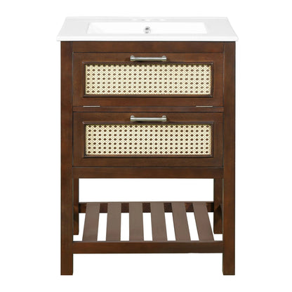 Modern Vanity With Integrated Sink and Cabinet