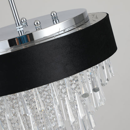 18-inch Modern Crystal Chandelier with Black Velvet Shade by HouseOfZazla chrome canopy on Tampa Home & Garden Store