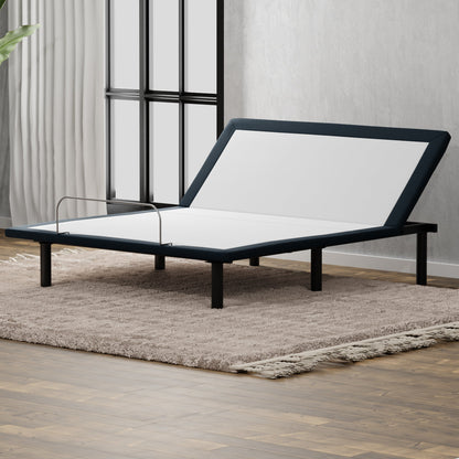HouseOfZazla Model H adjustable base full-size metal bed frame grey on Tampa Home & Garden Store