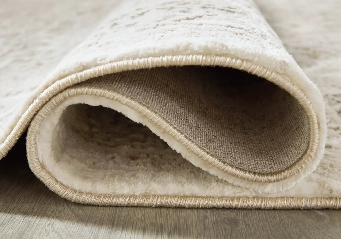 Gatwell beige plush area rug with rolled edge binding, Unique Piece Furniture on Tampa Home & Garden Store