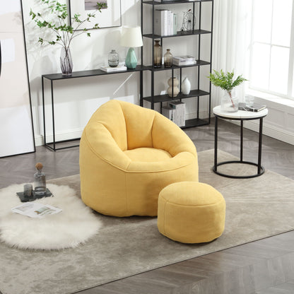 Cozy Bean Bag Chair With Foam and Footrest