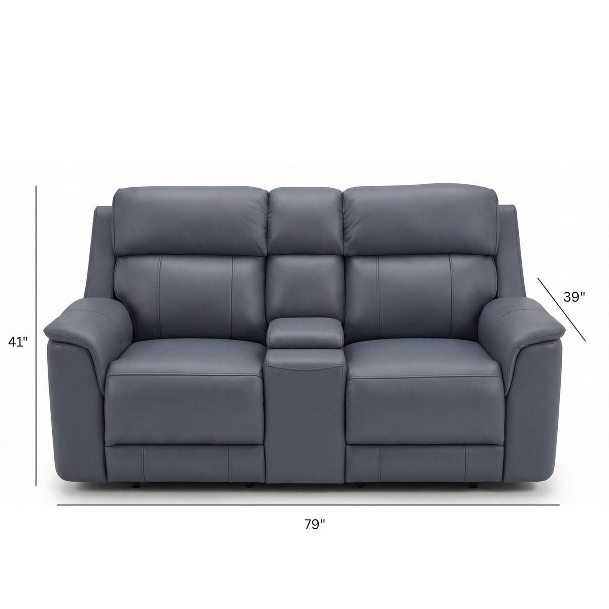 Dual Power Reclining Loveseat with Center Console by HouseOfZazla in dark gray leather on Tampa Home & Garden Store