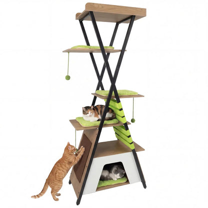 73 Inch Multi Level Cat Tree with Large Condo