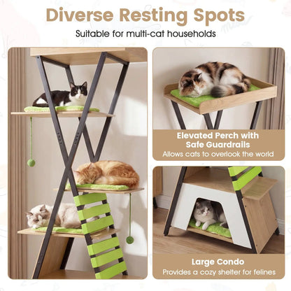 73 Inch Multi Level Cat Tree with Large Condo