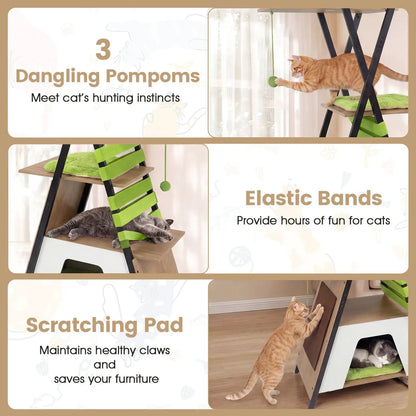 73 Inch Multi Level Cat Tree with Large Condo