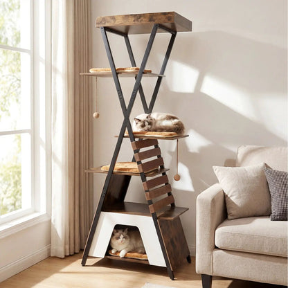 73 Inch Multi Level Cat Tree with Large Condo