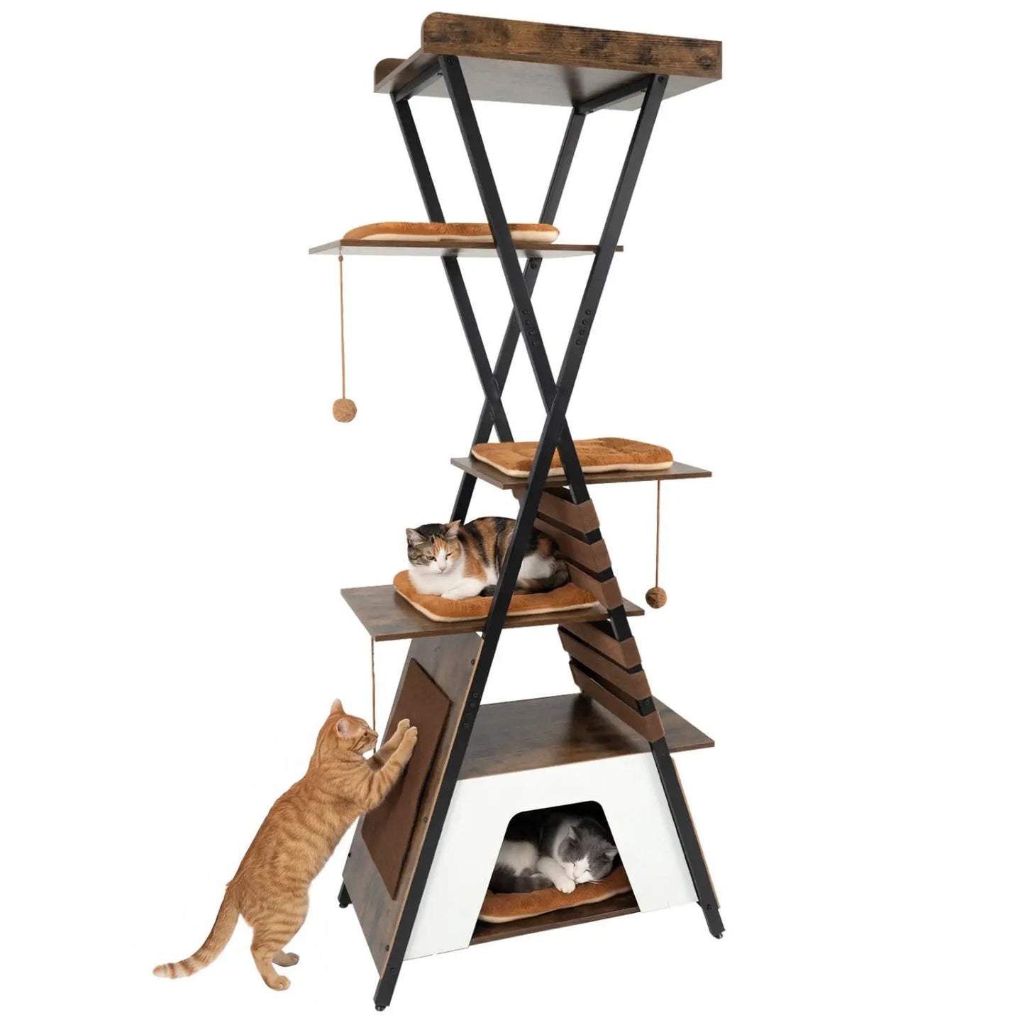 73 Inch Multi Level Cat Tree with Large Condo