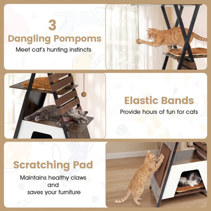 73 Inch Multi Level Cat Tree with Large Condo
