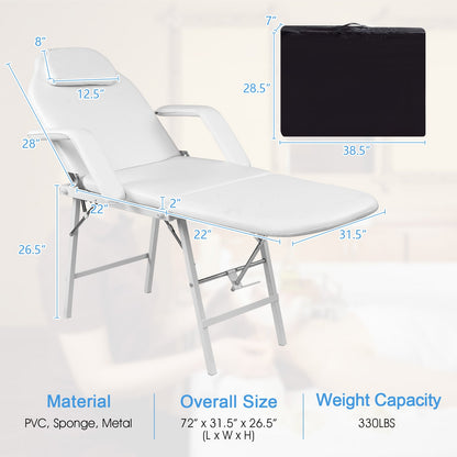 73 Inch Portable Tattoo Salon Facial Bed Massage Table