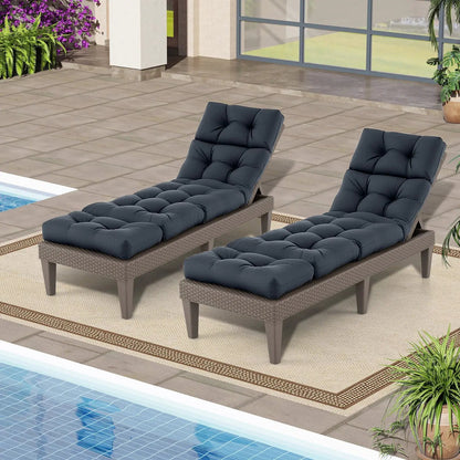 Outdoor Lounge Chaise Cushions Premium Set of Two
