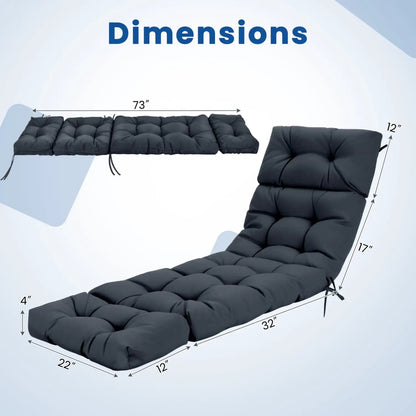 Outdoor Lounge Chaise Cushions Premium Set of Two