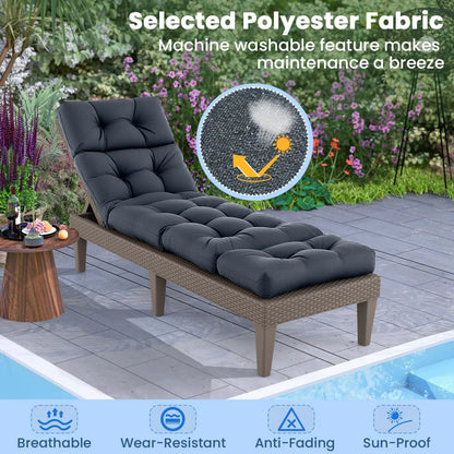 Outdoor Lounge Chaise Cushions Premium Set of Two