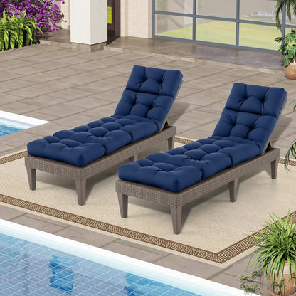 Outdoor Lounge Chaise Cushions Premium Set of Two