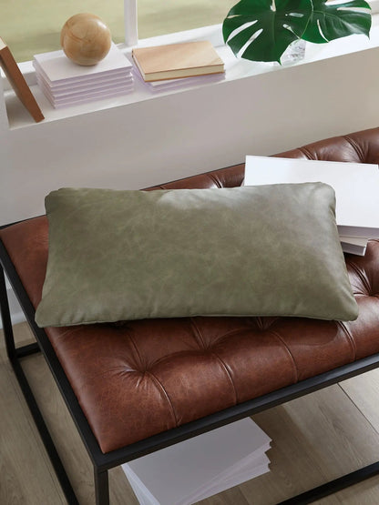 Danvale Pillow Set of 4 Caramel Faux Leather