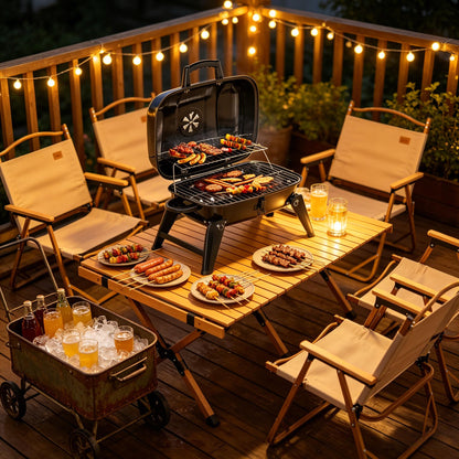 Compact Charcoal Grill For Backyard And Patio