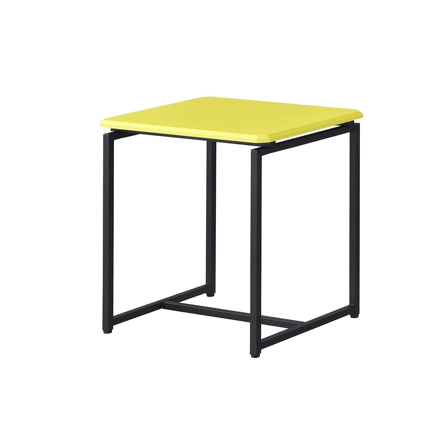 GT 3-Piece Carbon Fiber Wrap Coffee Table Set with yellow tops and black metal frames on Tampa Home & Garden Store