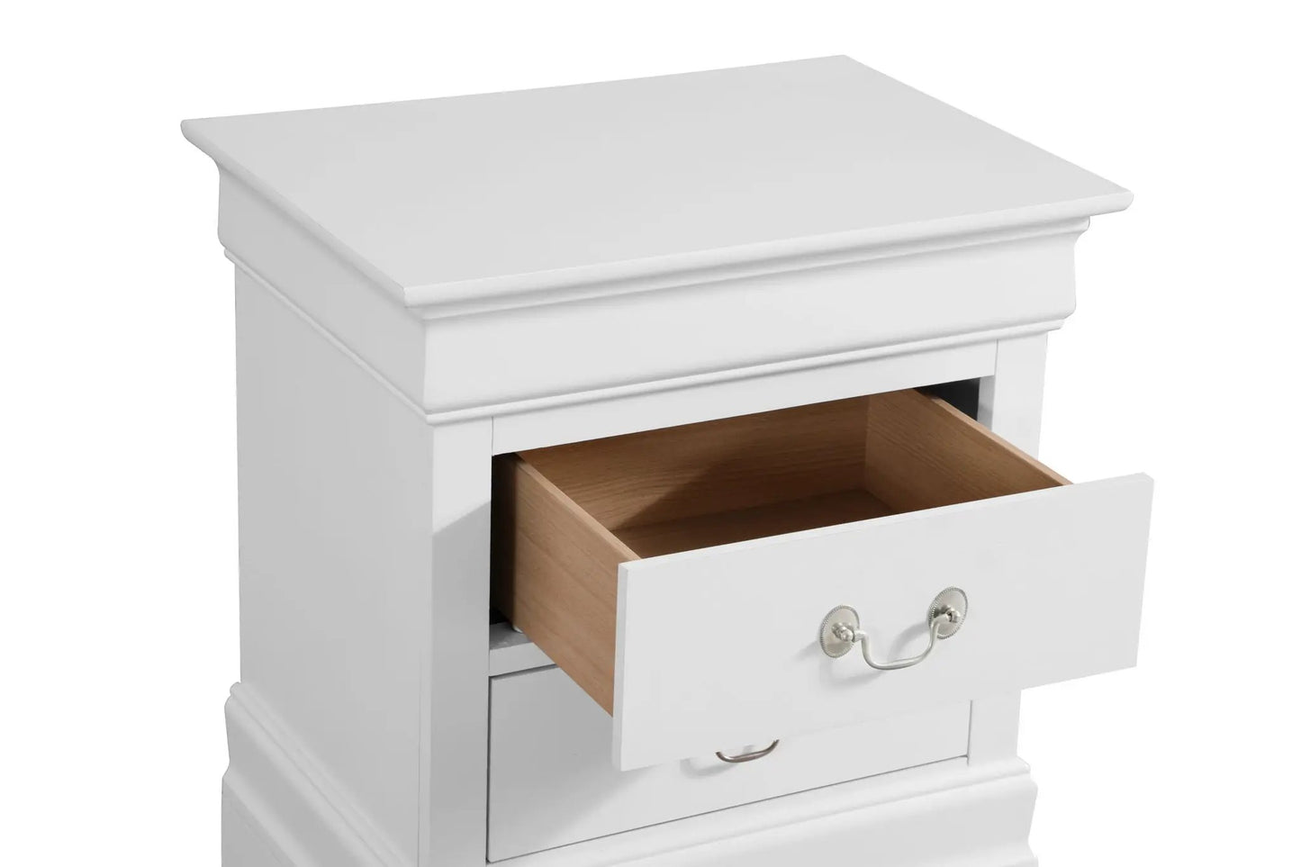 Traditional Nightstand Carved Bases and Curves