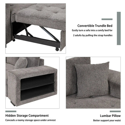Modern L-shape sleeper sectional sofa with reversible chaise and 2 stools Unique Piece Furniture on Tampa Home & Garden Store