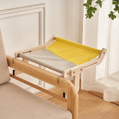Cat Hanging Bed hammock with light wood frame and yellow-gray fabric by Sell My Stuff on Tampa Home & Garden Store