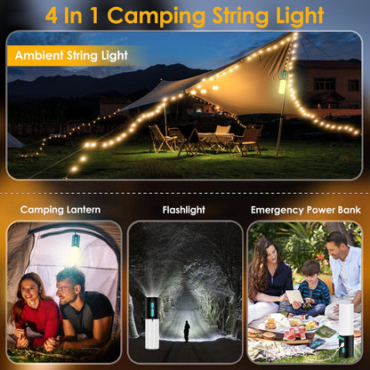 GemGear 4-in-1 camping light with 33ft ambient string and power bank for outdoor use on Tampa Home & Garden Store