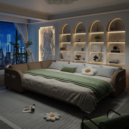 L Shaped Couch With Pull Out Bed And Usb Port