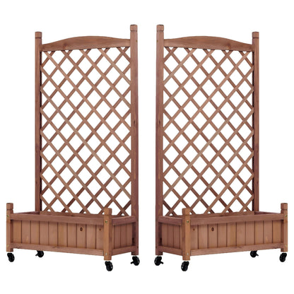 Outdoor Raised Garden Bed with Trellis 2 Pack